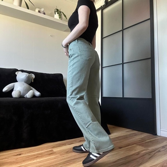 Denver Hayes Olive Green Jean Trousers - Picture 3 of 8